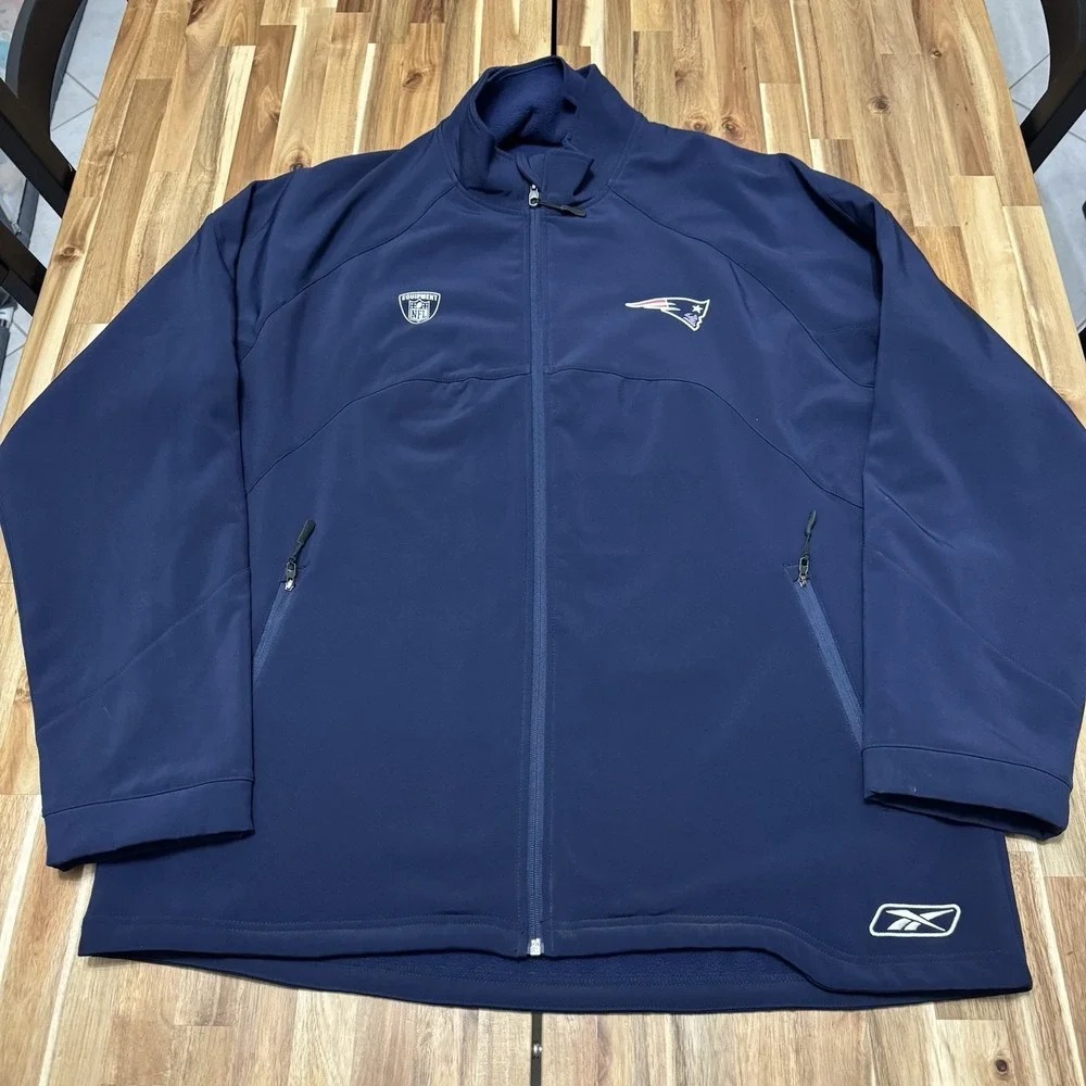 Vintage New England Patriots Jacket Mens XL Reebok On Field Full‎ Zip Authentic
